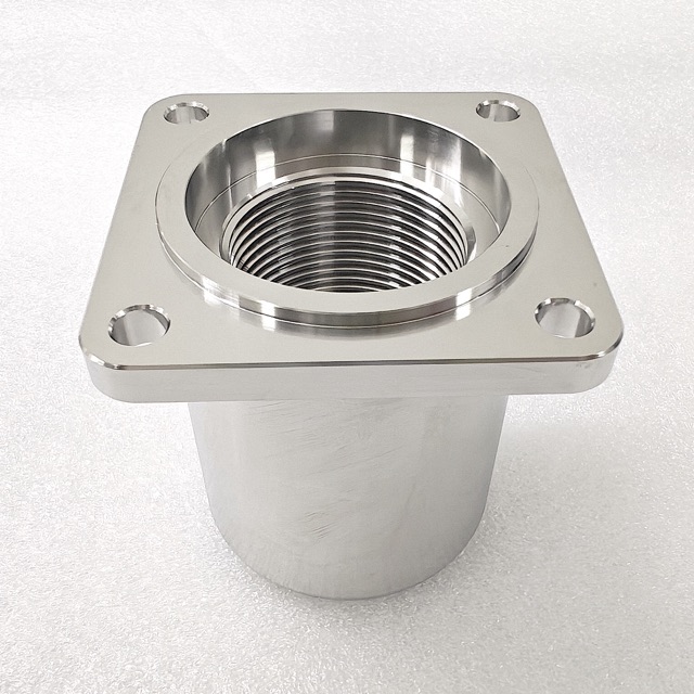 Custom stainless steel precision component manufactured by Maisi Precision.
